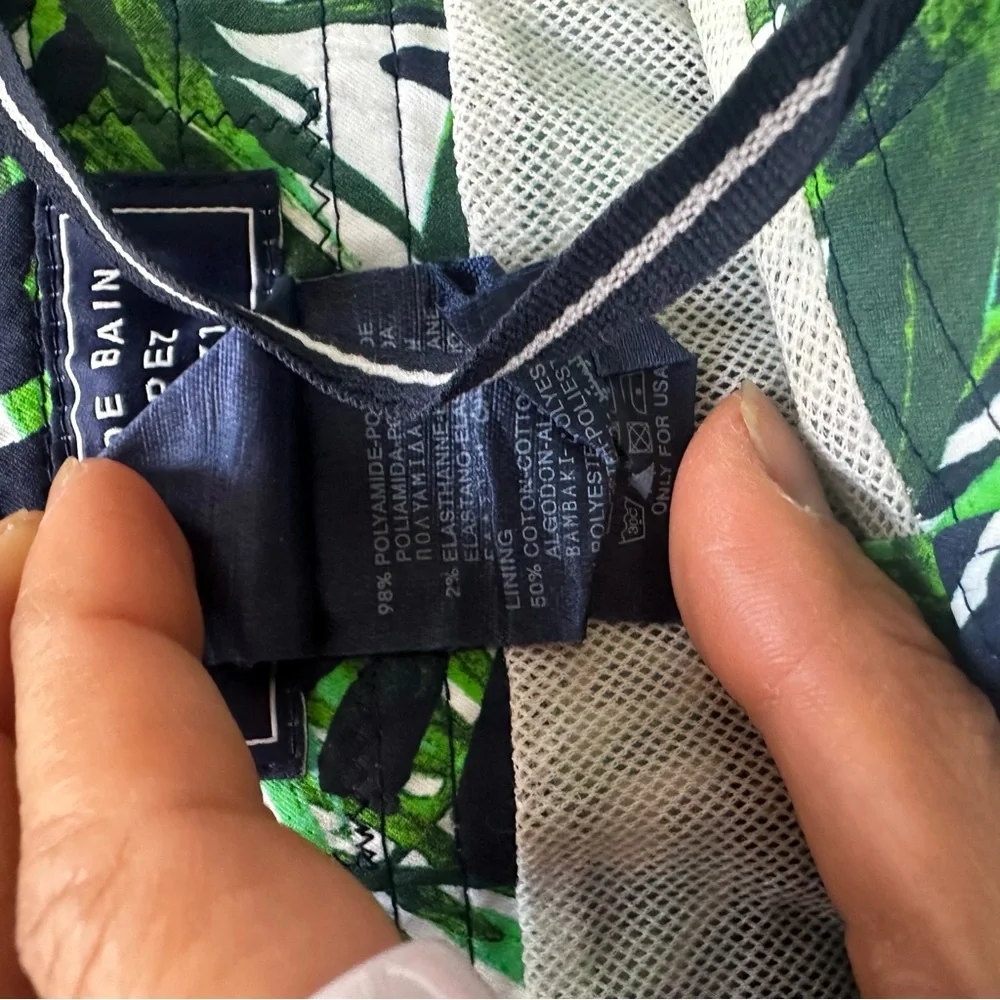 Vilebrequin Green and Blue Leaf Moorea-style swim trunks Shorts - Picture 10 of 14